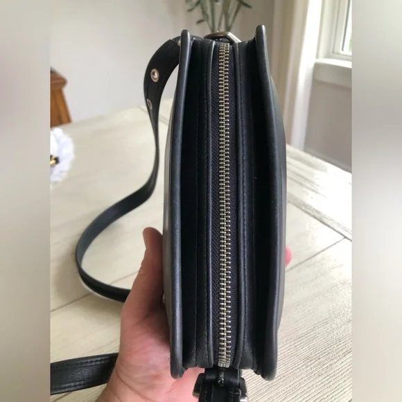 Vintage Coach Black Leather Top of Counter Compartment Bag #9167 with Hangtag - Picture 5 of 15